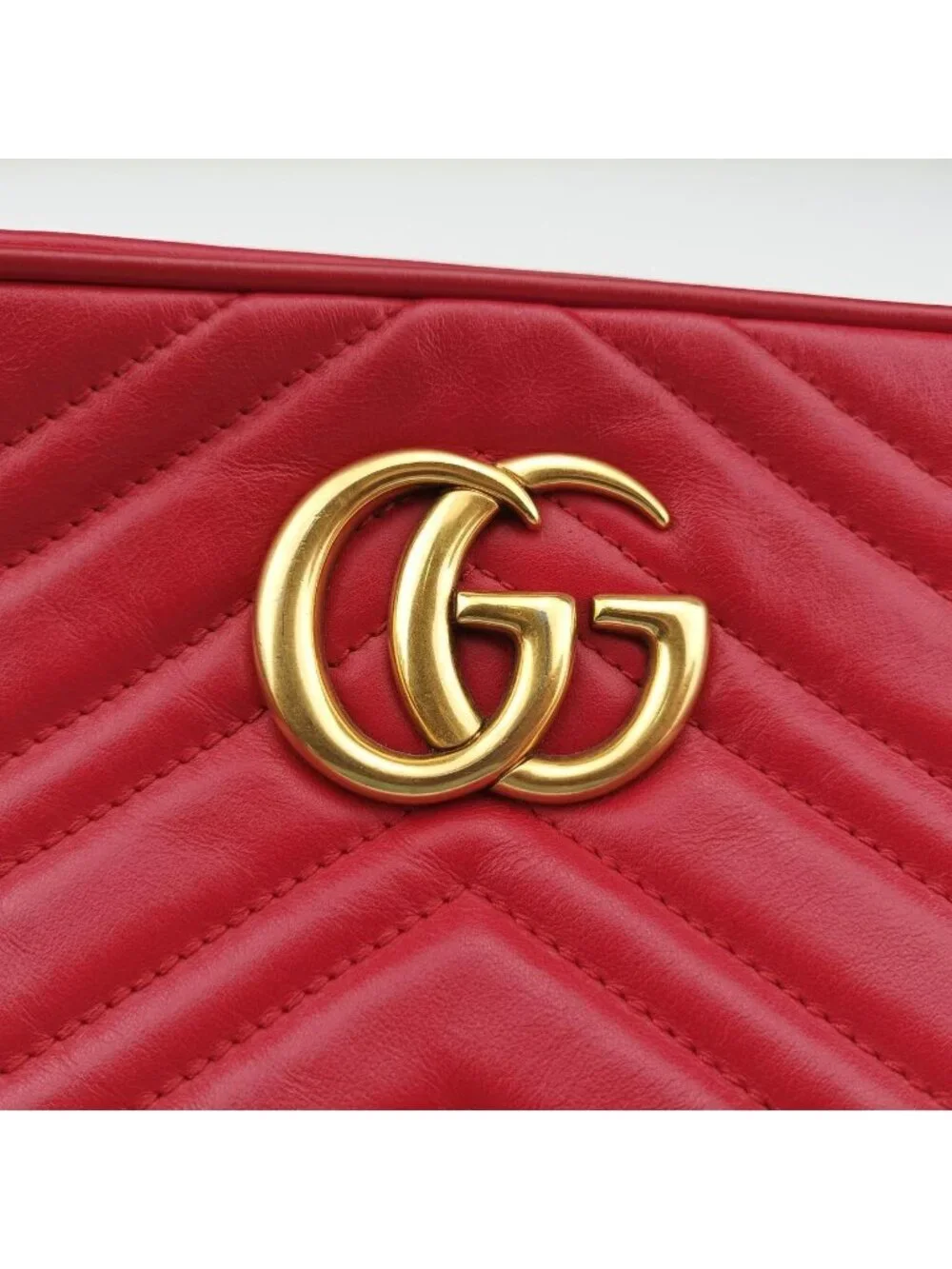 Gucci GG Marmont Red Leather Shoulder Bag